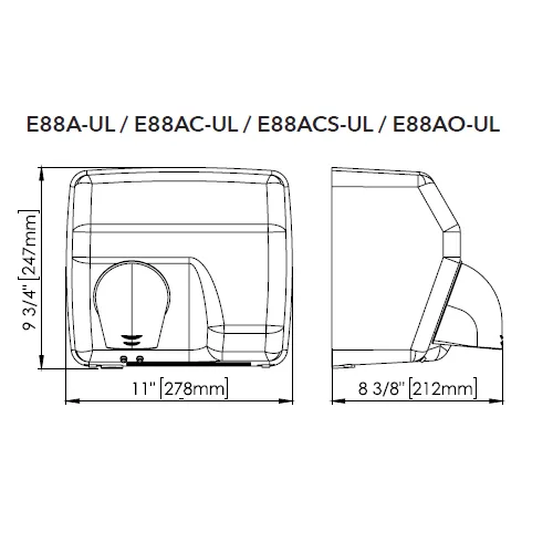 Saniflow® E88ACS-UL AUTOMATIC - Steel Cover with Satin (Brushed) Finish