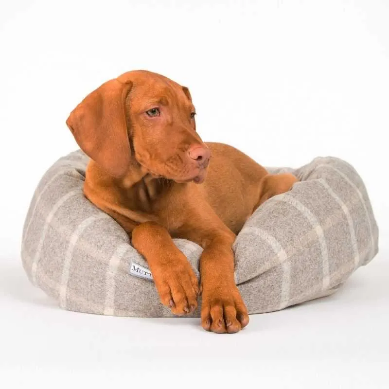 Slate Tweed Donut Dog Bed