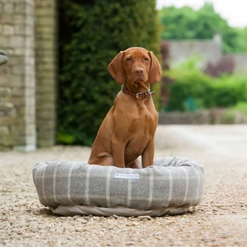 Slate Tweed Donut Dog Bed