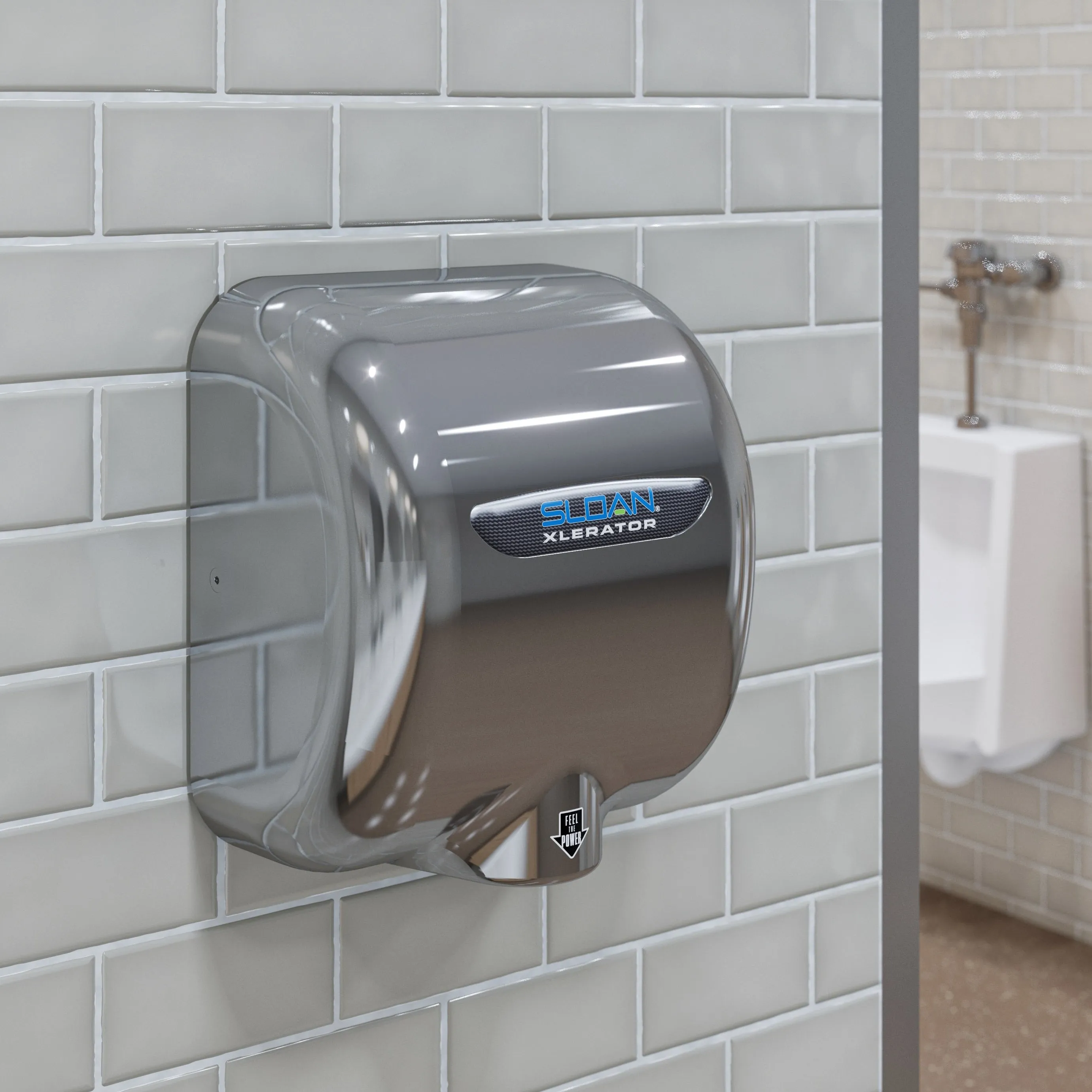 Sloan® XLERATOR® EHD-501-CP Hand Dryer  - Polished Chrome Platting on Zinc Alloy High Speed Automatic Surface-Mounted