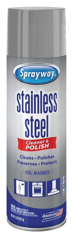 Sprayway SW841RETAIL Cleaner and Polish, 15 oz Can, Liquid, Lemon, Clear :EA: QUANTITY: 1