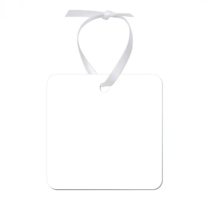 SUBLIMATION SEMI-GLOSS WHITE ALUMINUM SQUARE ORNAMENT