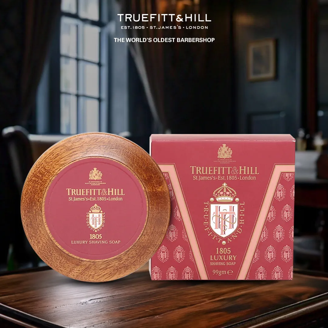 Truefitt & Hill 1805 Luxury Shaving Soap Wooden Bowl for Men99gm