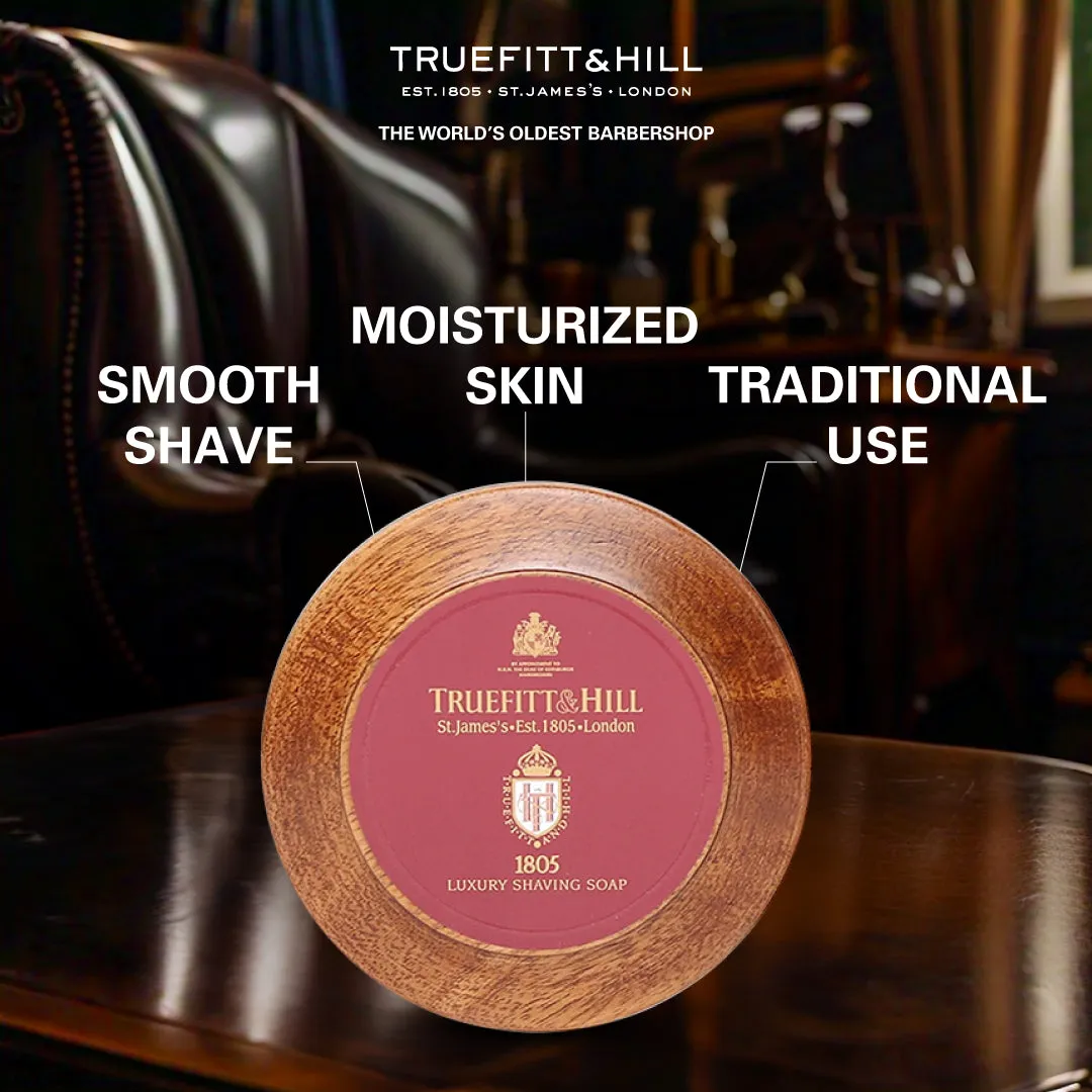 Truefitt & Hill 1805 Luxury Shaving Soap Wooden Bowl for Men99gm