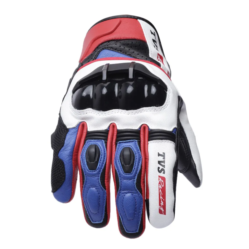 TVS Racing Race Riding Gloves for Men – Thermo-Plastic Rubber Protected, Touch Screen Compatible, & Visor Wiper Fingertips – Premium Bike Gloves for Off Roads