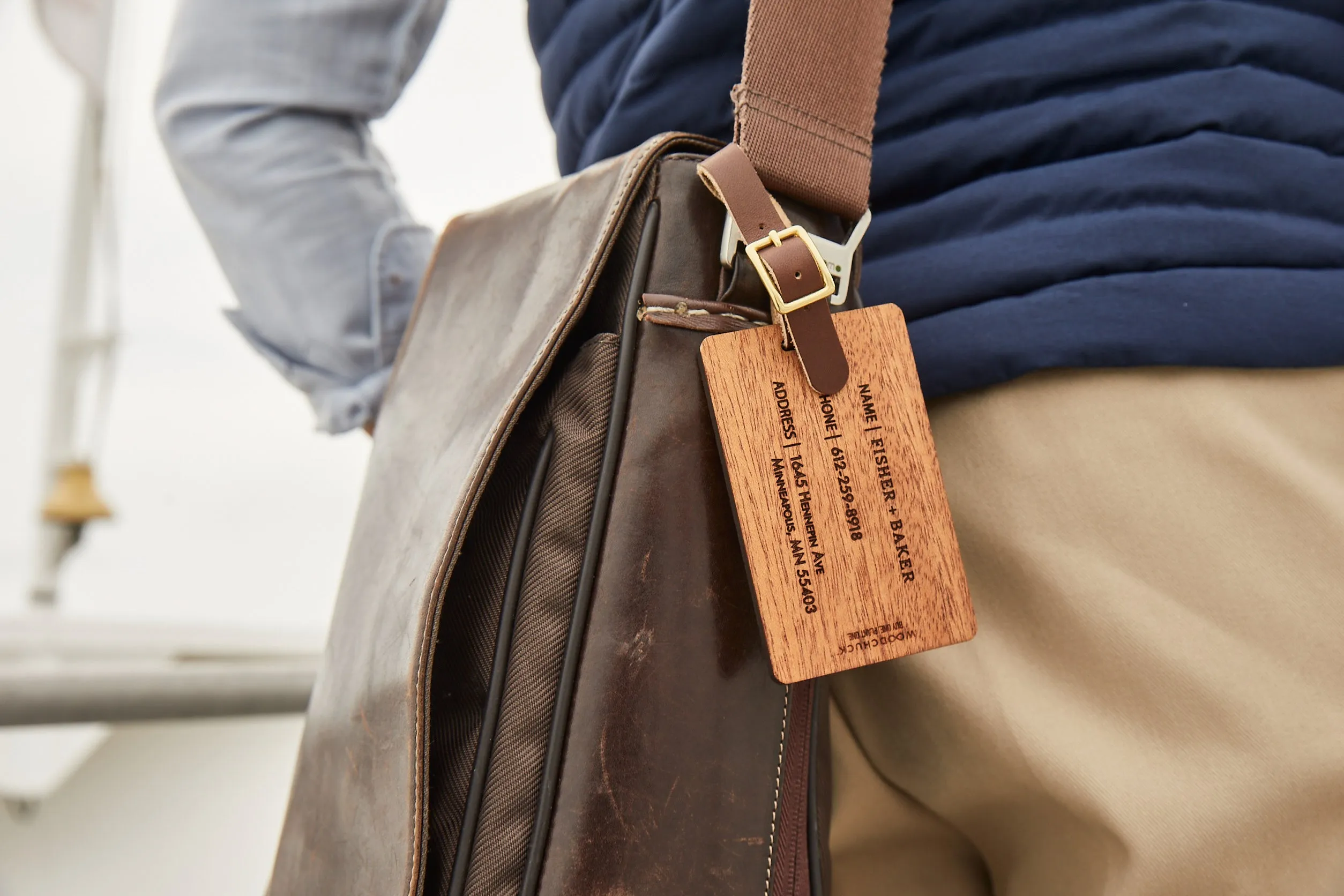 Wood Luggage Tag