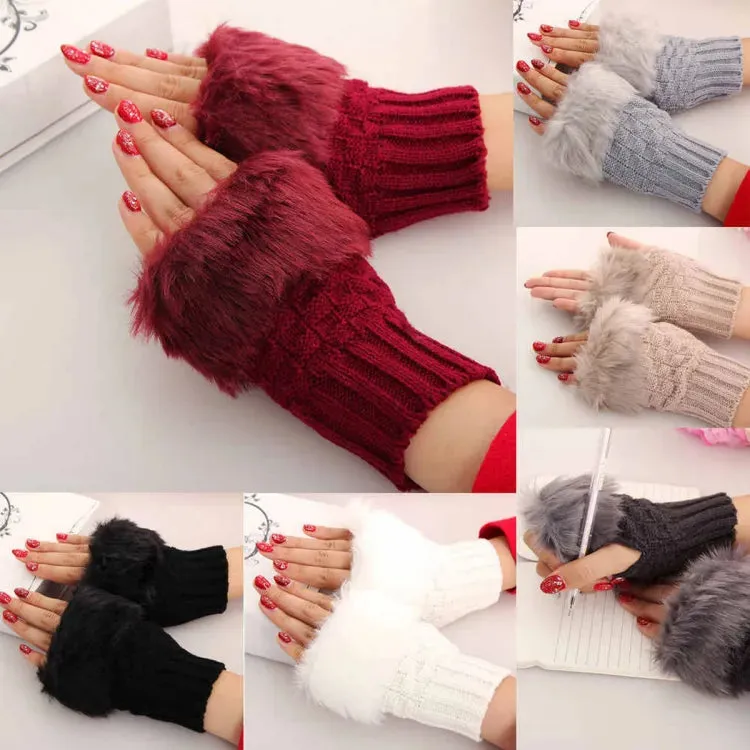 Wool Fancy Fingerless Winter Gloves