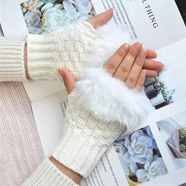 Wool Fancy Fingerless Winter Gloves